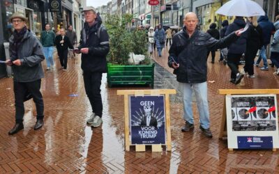 Kies voor vrede: flyeren voor de verkiezingen en vredesblok Klimaatmars